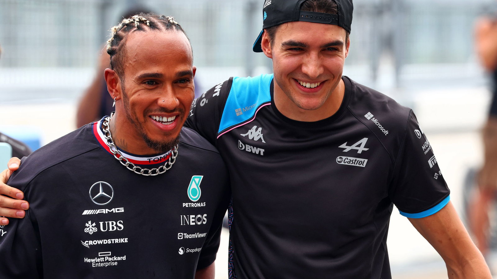 Lewis Hamilton and Esteban Ocon