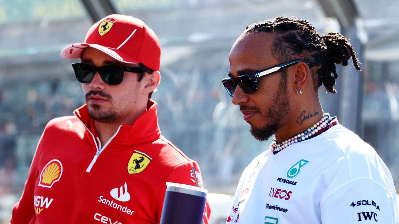 Charles Leclerc and Lewis Hamilton