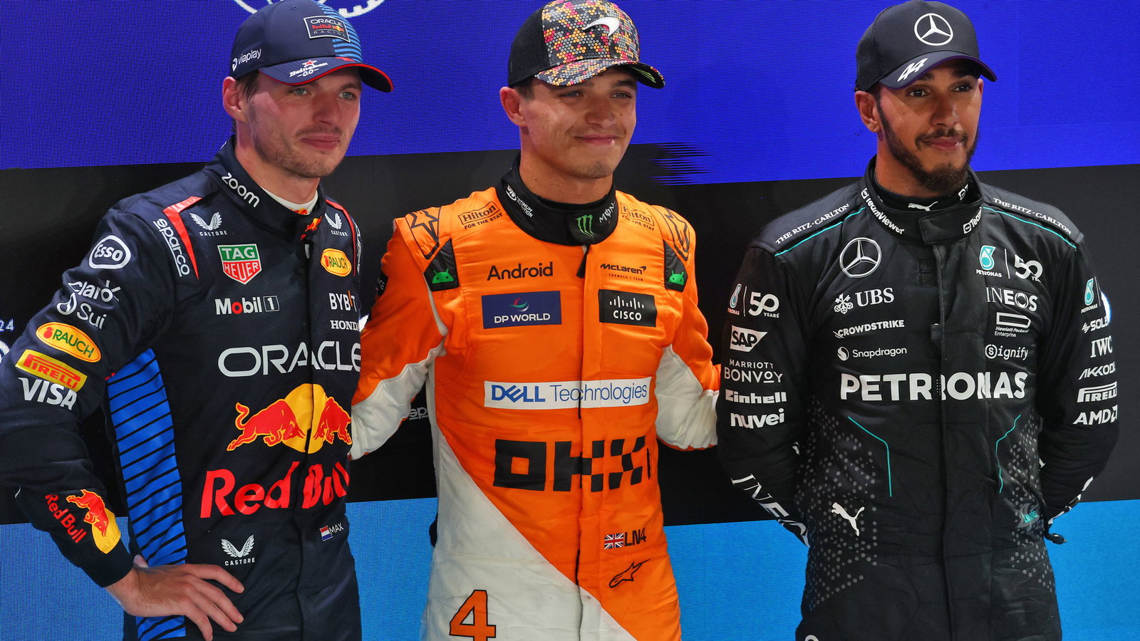 Verstappen, Norris, Hamilton