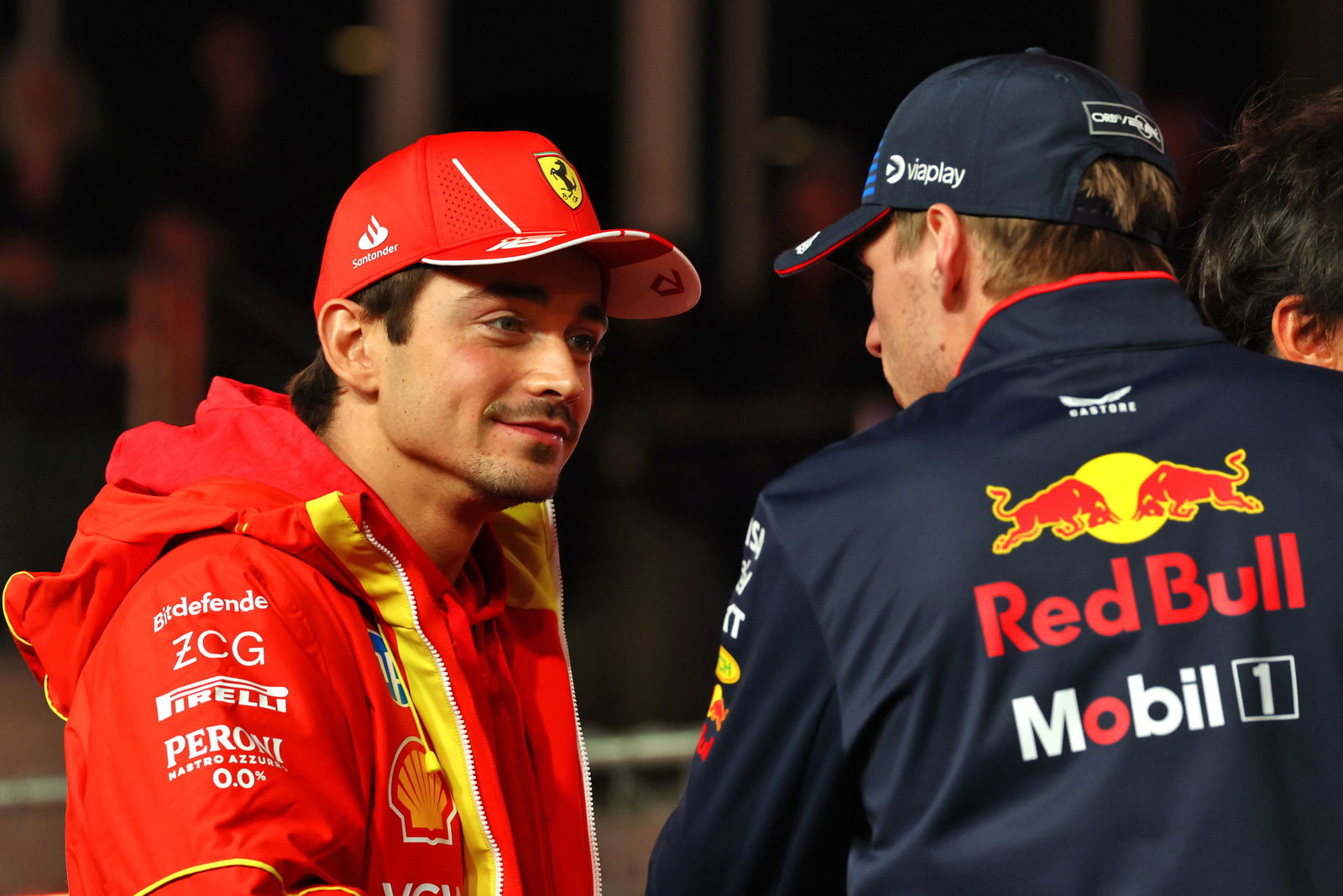 Charles Leclerc and Max Verstappen