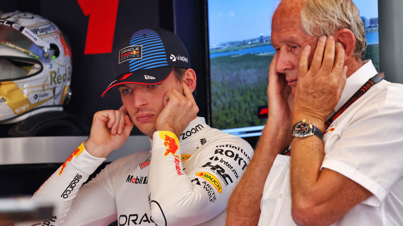 Max Verstappen and Red Bull advisor Helmut Marko 