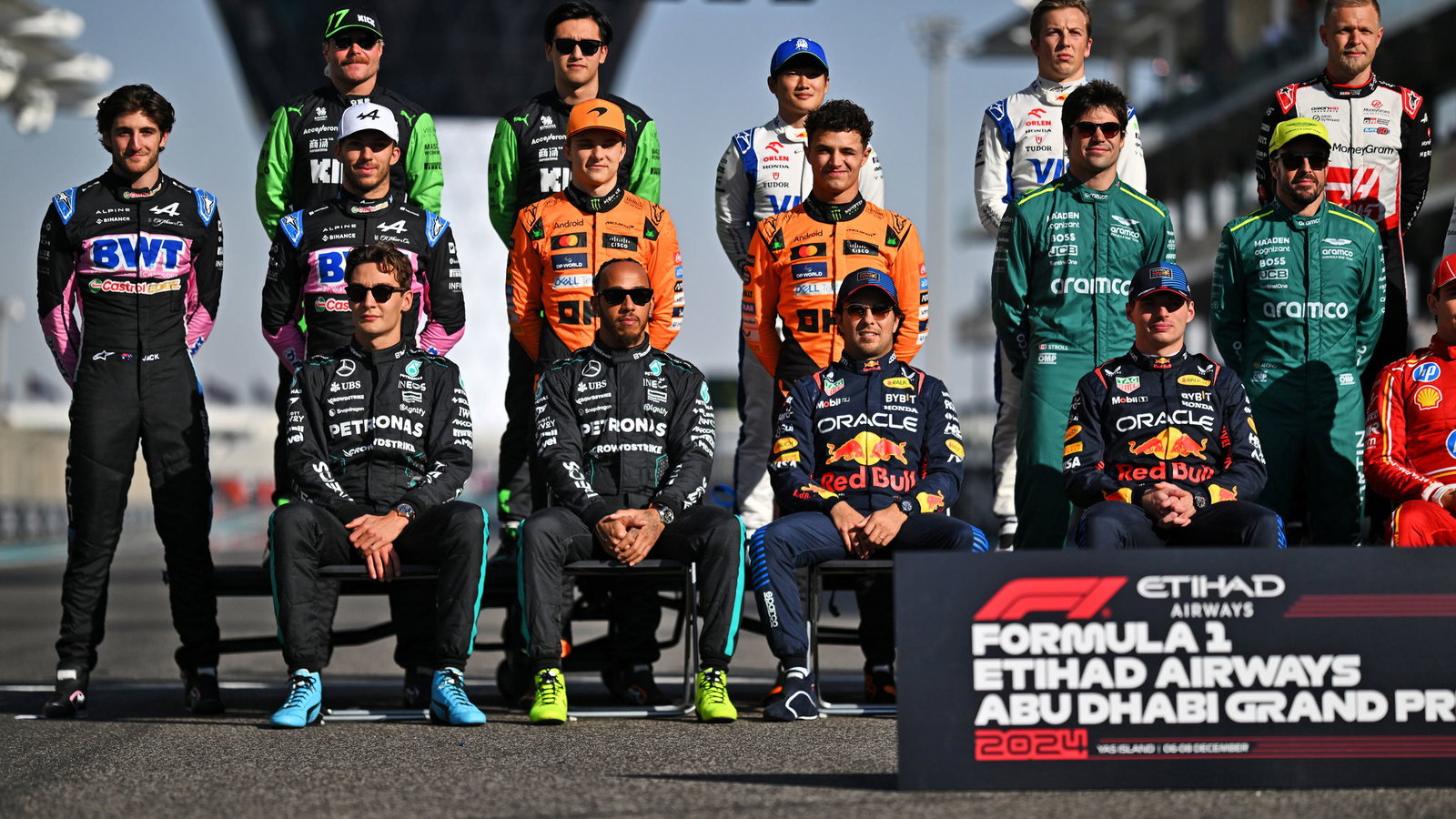 The F1 field at the Abu Dhabi finale 