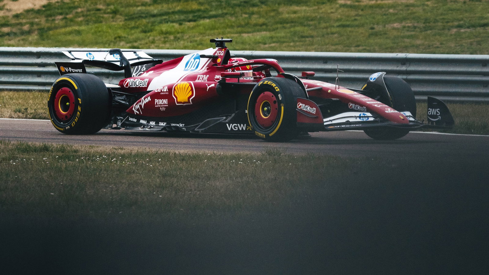 Charles Leclerc driving the SF-25