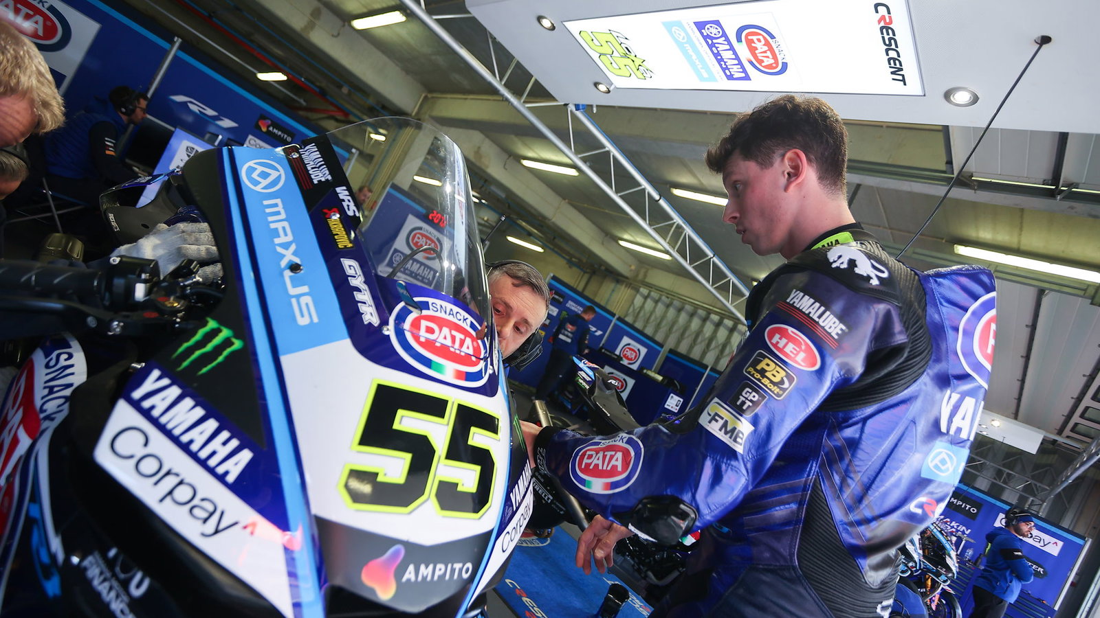 Andrea Locatelli, 2025 WorldSBK Portimao Test, pit box. Credit: WorldSBK.
