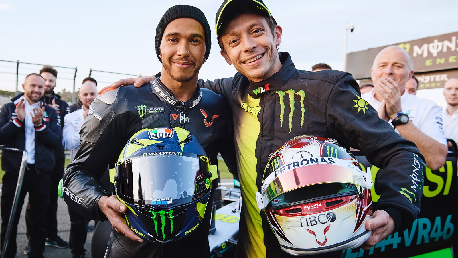 Lewis Hamilton and Valentino Rossi