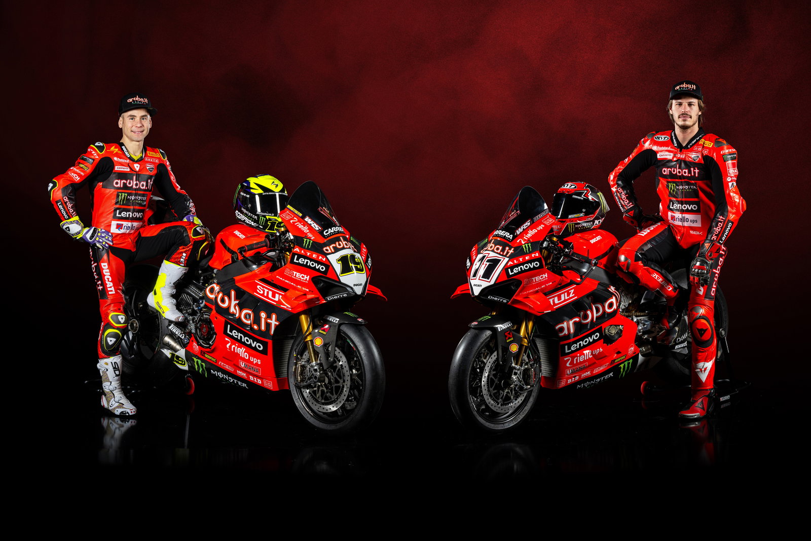 Alvaro Bautista, Nicolo Bulega, 2025 Aruba.it Racing Ducati team launch. Credit: Ducati.