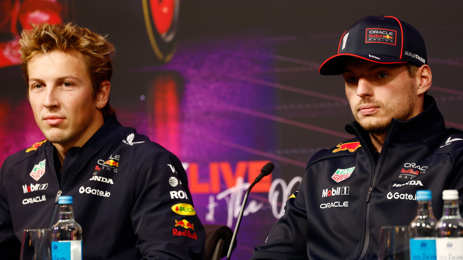 Liam Lawson and Max Verstappen
