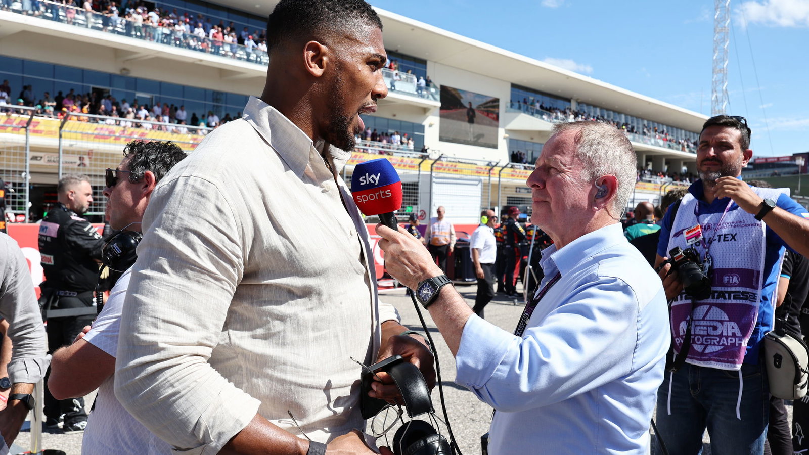 Martin Brundle interviews boxer Anthony Joshua