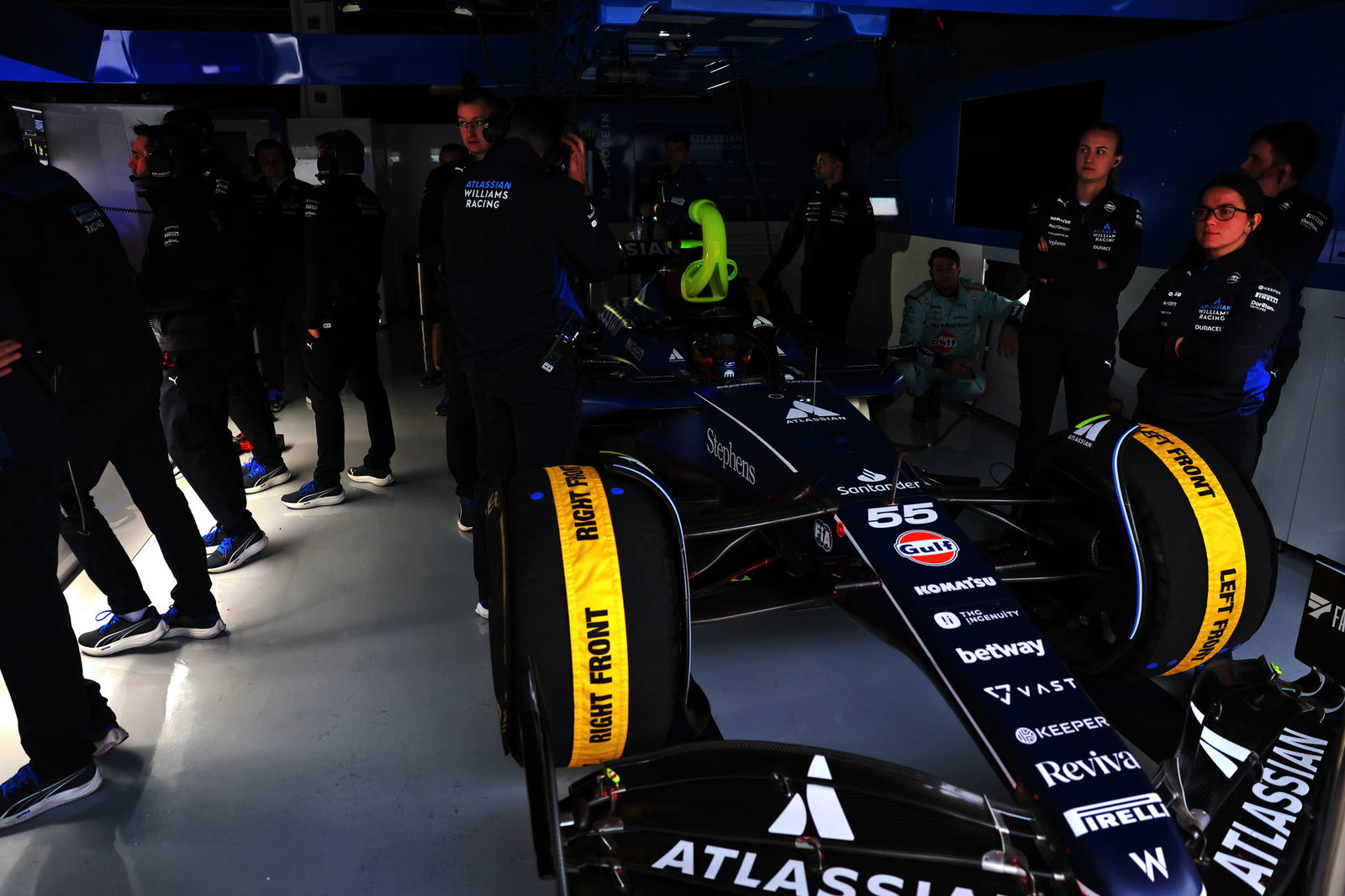 The Williams garage in complete darkness