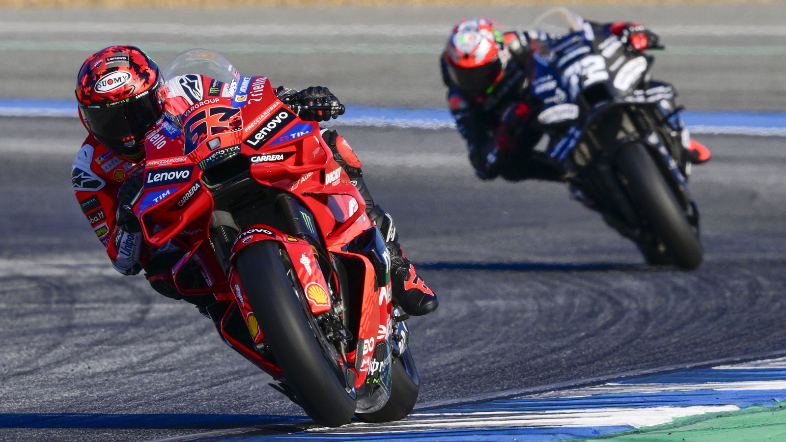 Francesco Bagnaia, Marco Bezzecchi, 2025 MotoGP Buriram Test. Credit: Gold and Goose.