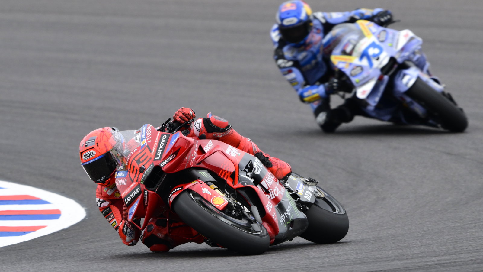 Marc Marquez leads Alex Marquez, 2025 MotoGP Argentinian Grand Prix. Credit: Gold and Goose.