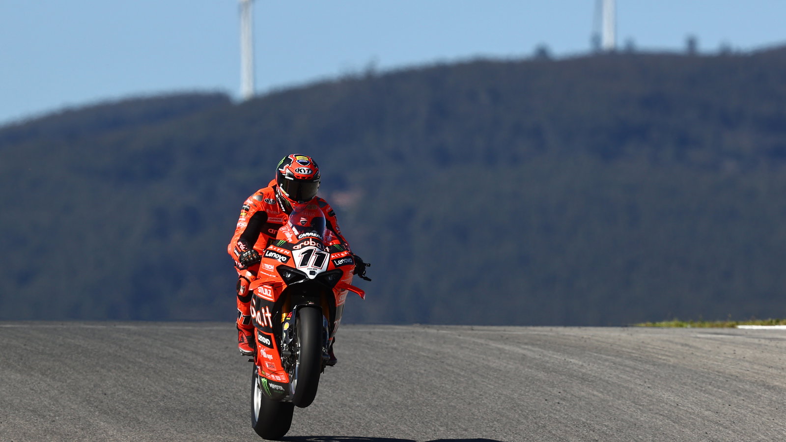 Nicolo Bulega, 2025 Portuguese WorldSBK, parc ferme. Credit: Gold and Goose.