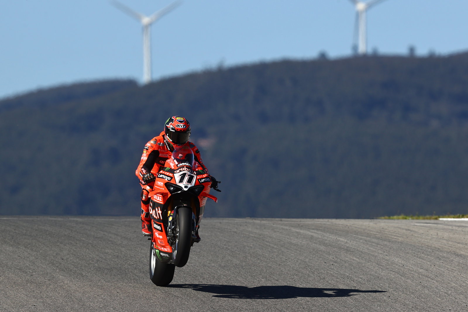Nicolo Bulega, 2025 Portuguese WorldSBK, parc ferme. Credit: Gold and Goose.