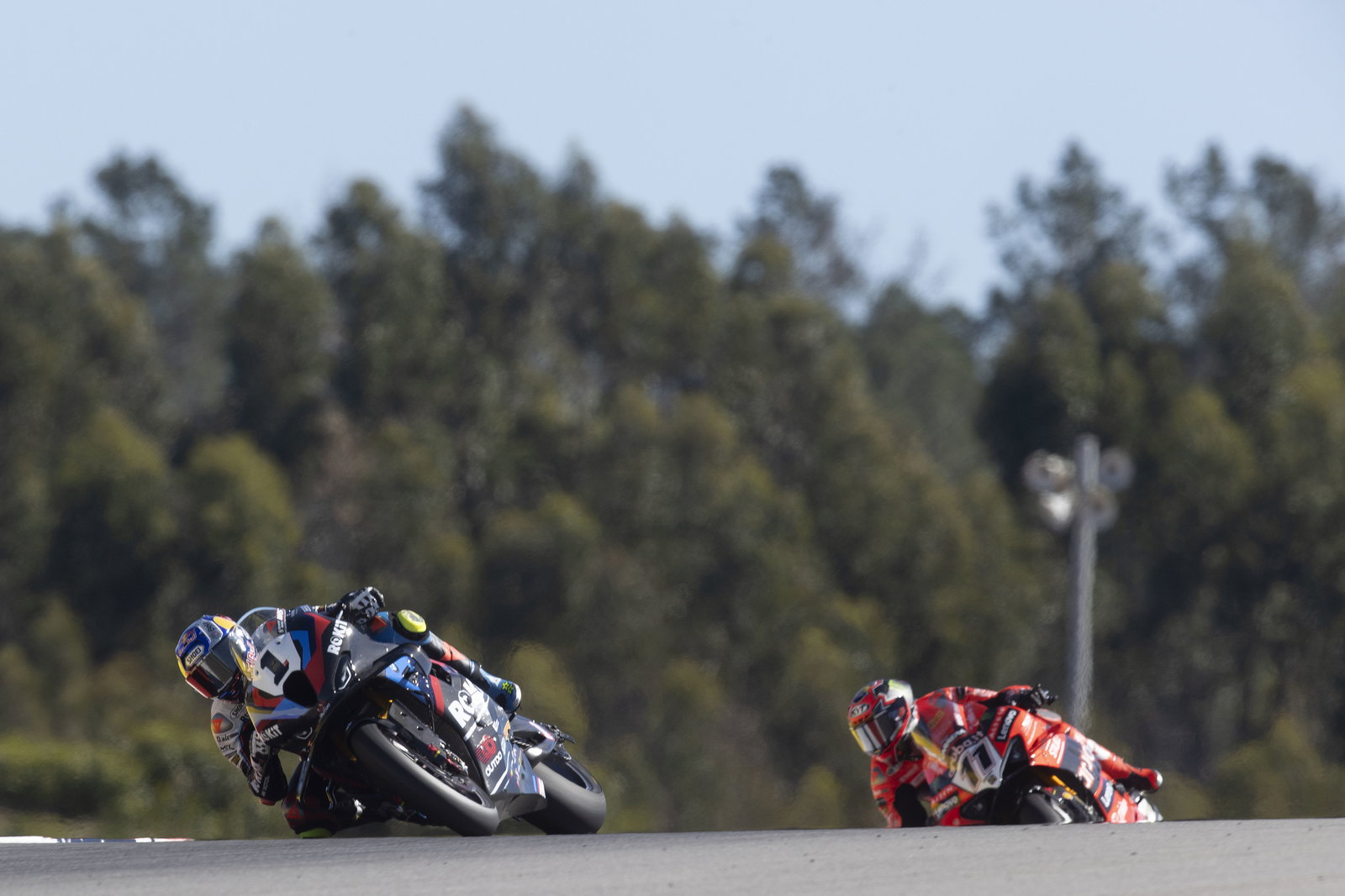 Toprak Razgatlioglu, Nicolo Bulega, 2025 Portuguese WorldSBK, parc ferme. Credit: Gold and Goose.