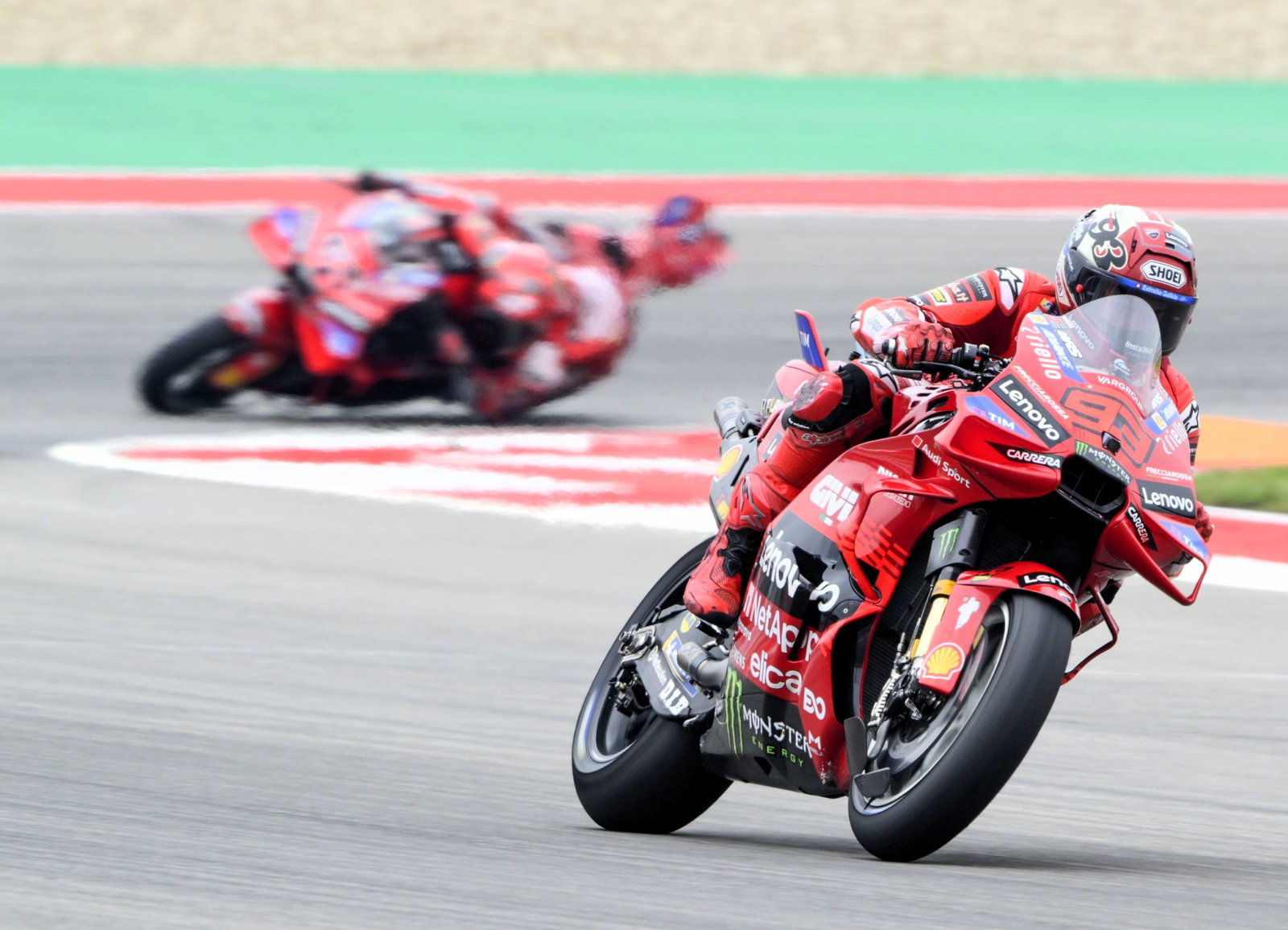 Marc Marquez, Bagnaia, 2025 Americas MotoGP at COTA