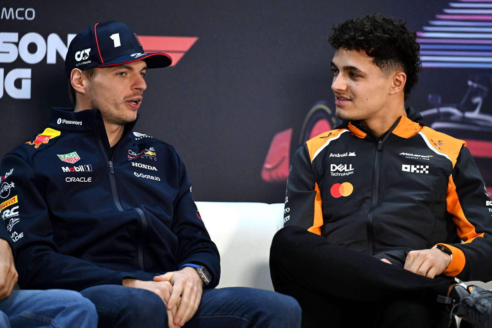 Max Verstappen and Lando Norris