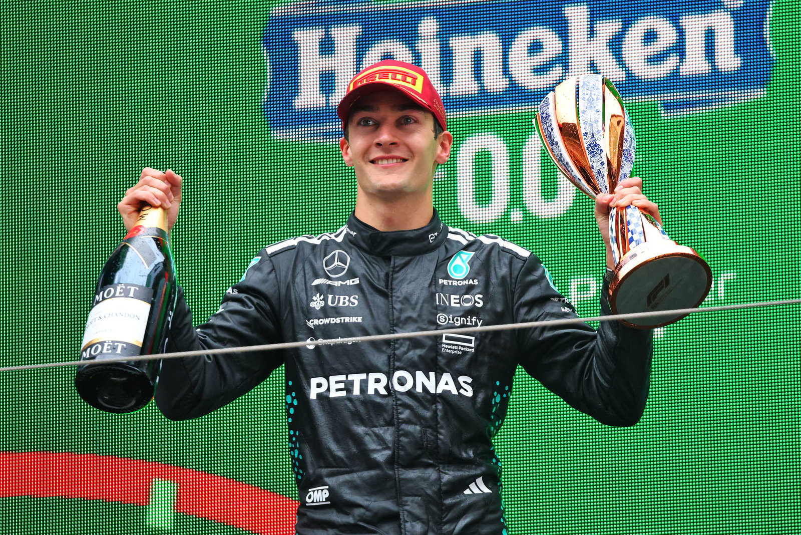 George Russell has finished third in the opening two races