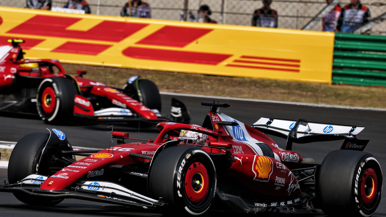 Charles Leclerc and Lewis Hamilton 