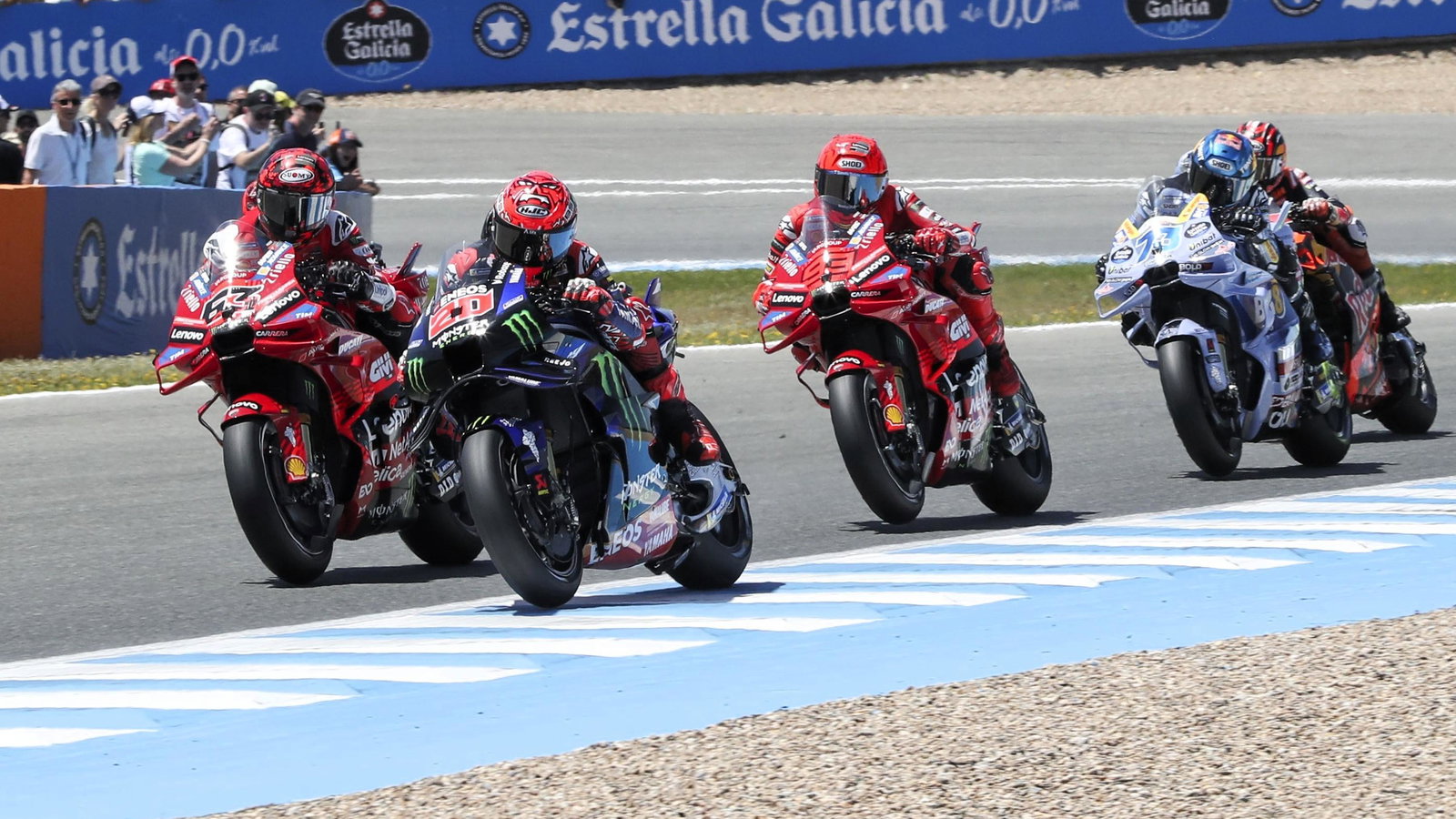 Quartararo, Bagnaia, Marc Marquez, Alex Marquez, 2025 Spanish MotoGP