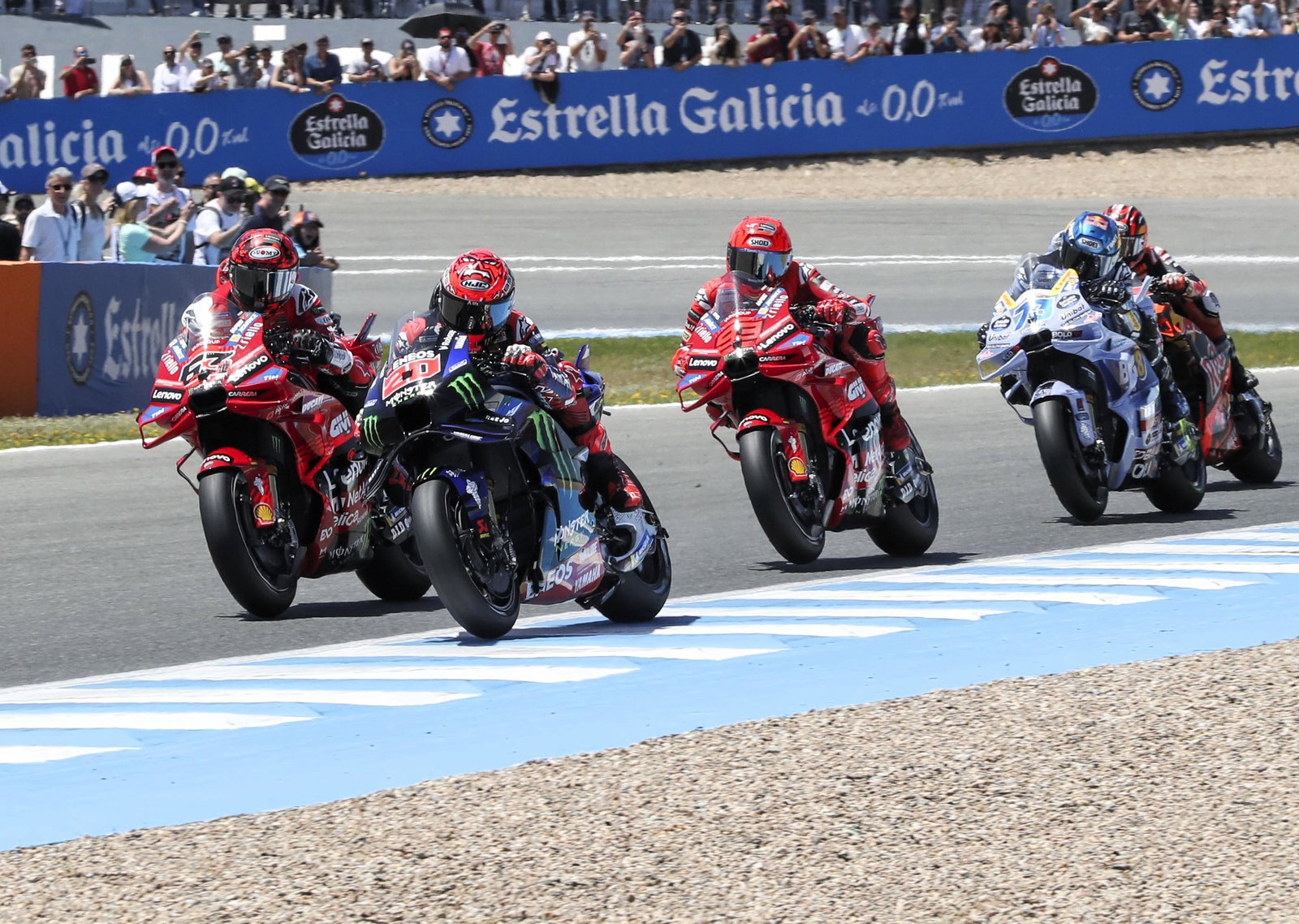 Quartararo, Bagnaia, Marc Marquez, Alex Marquez, 2025 Spanish MotoGP