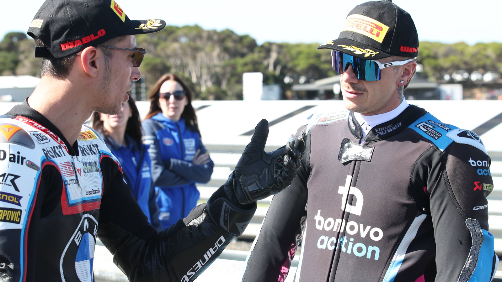 Toprak Razgatlioglu, Scott Redding, 2025 Australian WorldSBK media day. Credit: Gold and Goose.