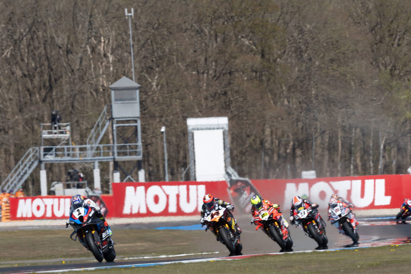 Toprak Razgatlioglu leads Sam Lowes, Alvaro Bautista, 2025 Dutch WorldSBK. Credit: Gold and Goose.