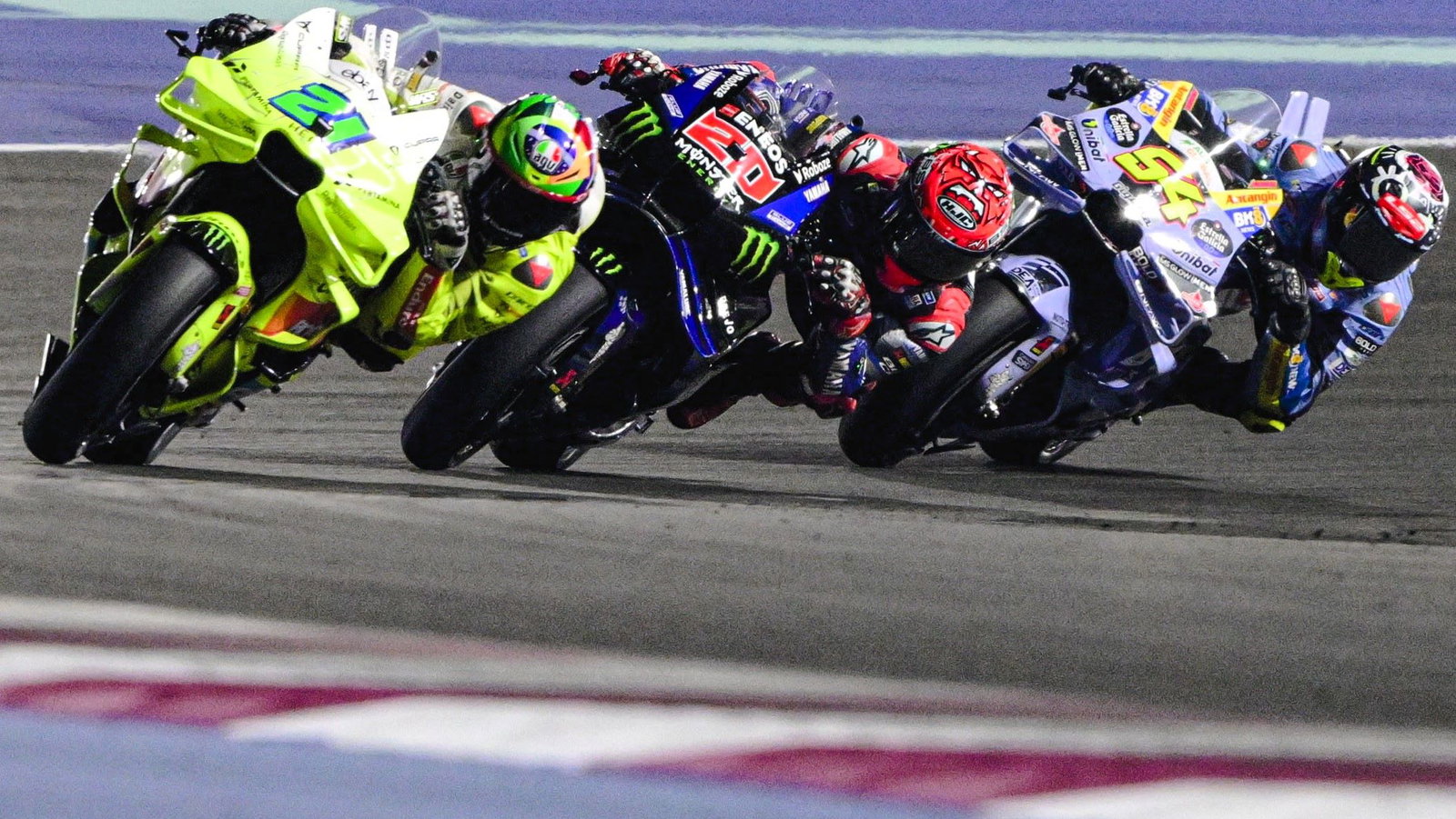 Morbidelli, Quartararo, Aldeguer, 2025 Qatar MotoGP Sprint