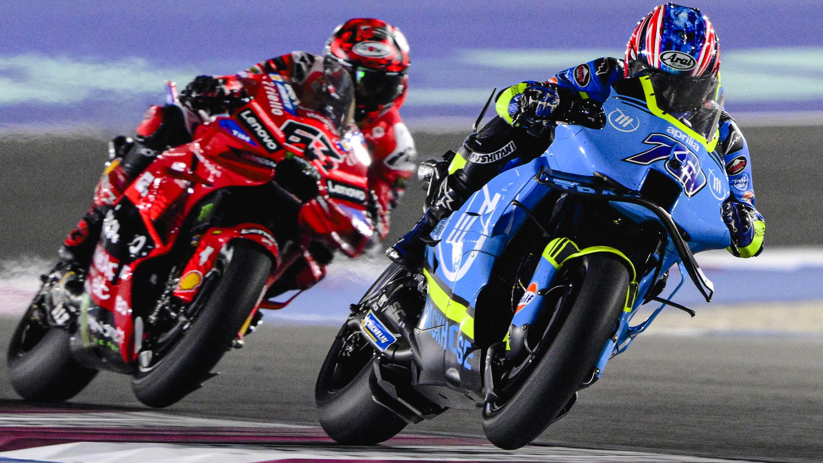 Ogura, Bagnaia, 2025 Qatar MotoGP Sprint