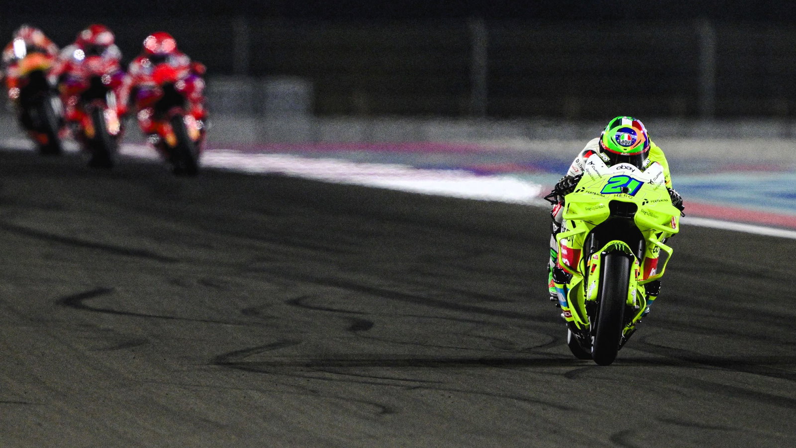 Franco Morbidelli leads, 2025 Qatar MotoGP
