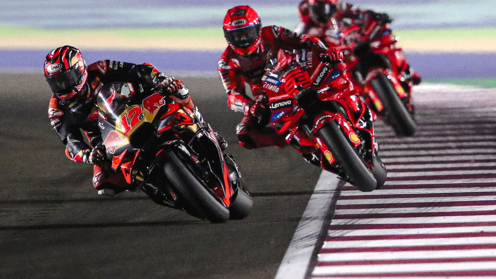 Vinales, Marquez, Bagnaia, 2025 Qatar MotoGP
