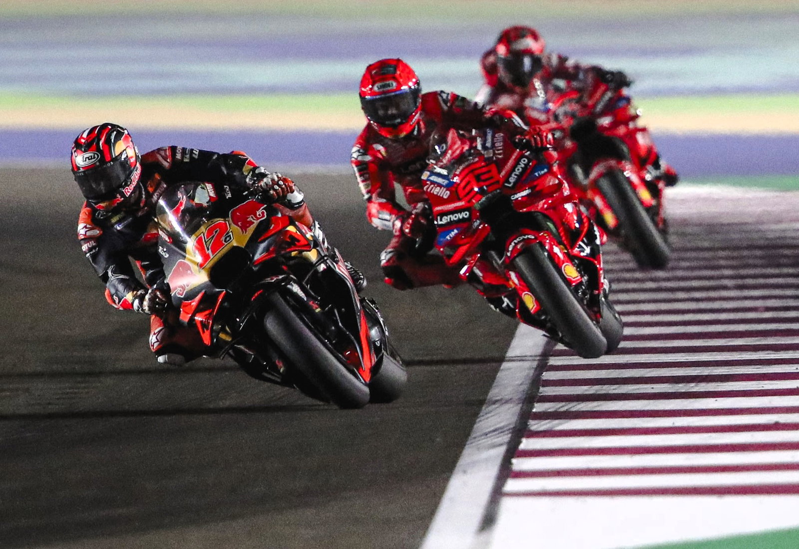 Vinales, Marquez, Bagnaia, 2025 Qatar MotoGP