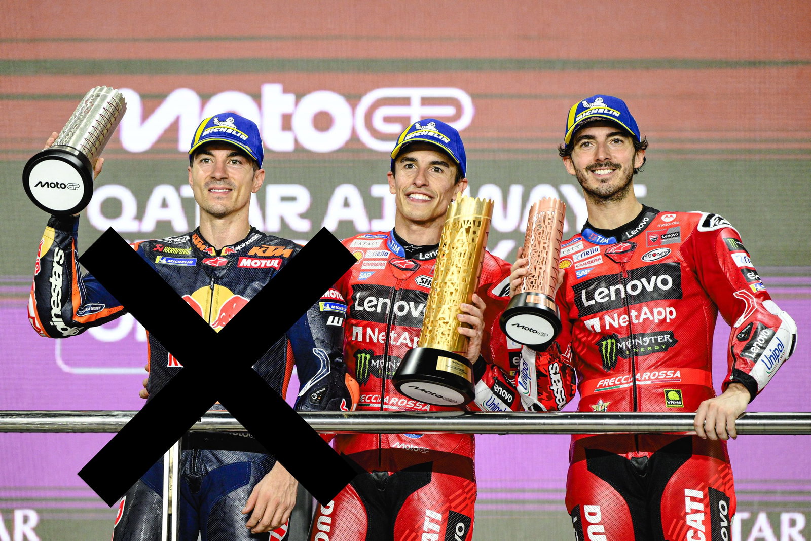 Vinales, Marc Marquez, Bagnaia, 2025 Qatar MotoGP