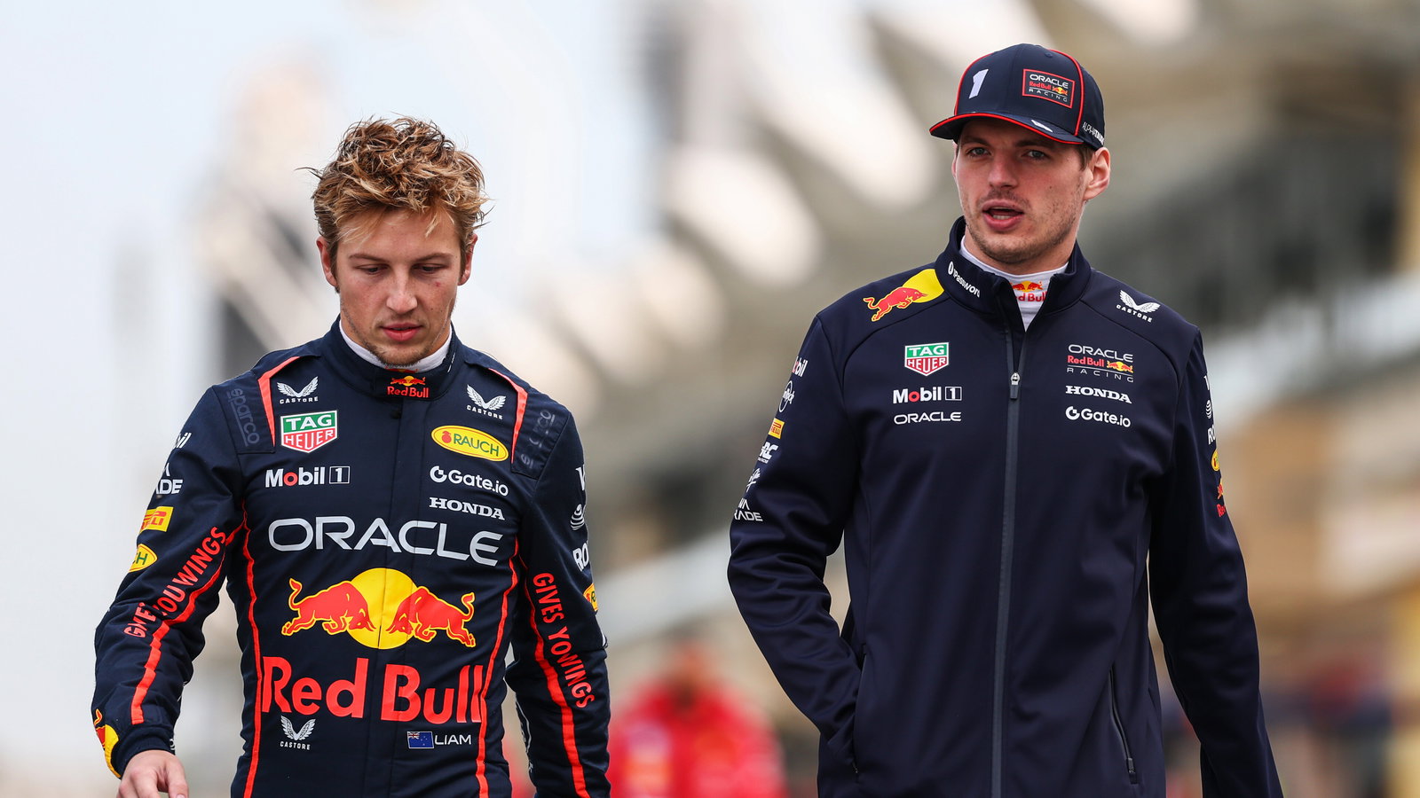 Liam Lawson and Max Verstappen