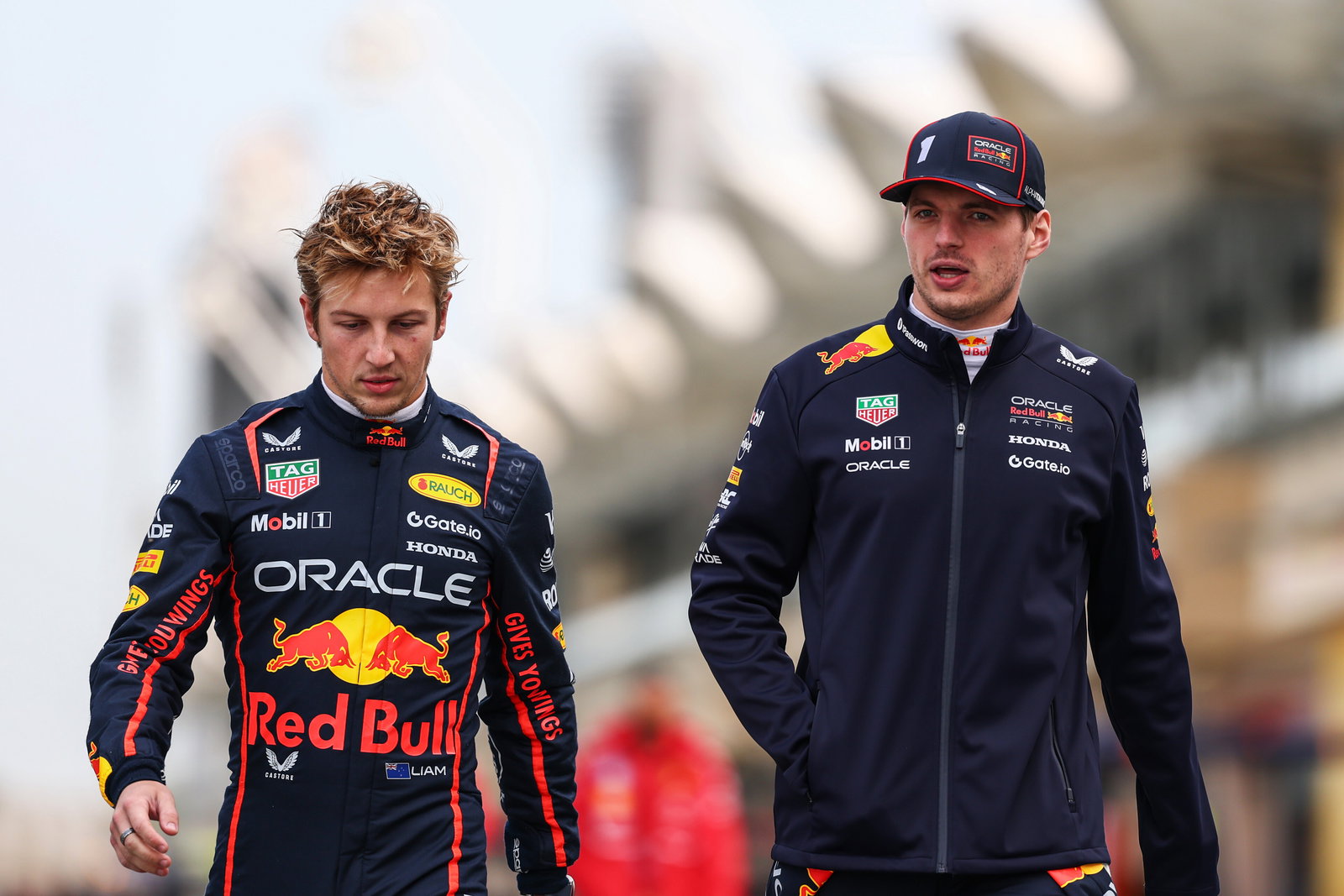 Liam Lawson and Max Verstappen