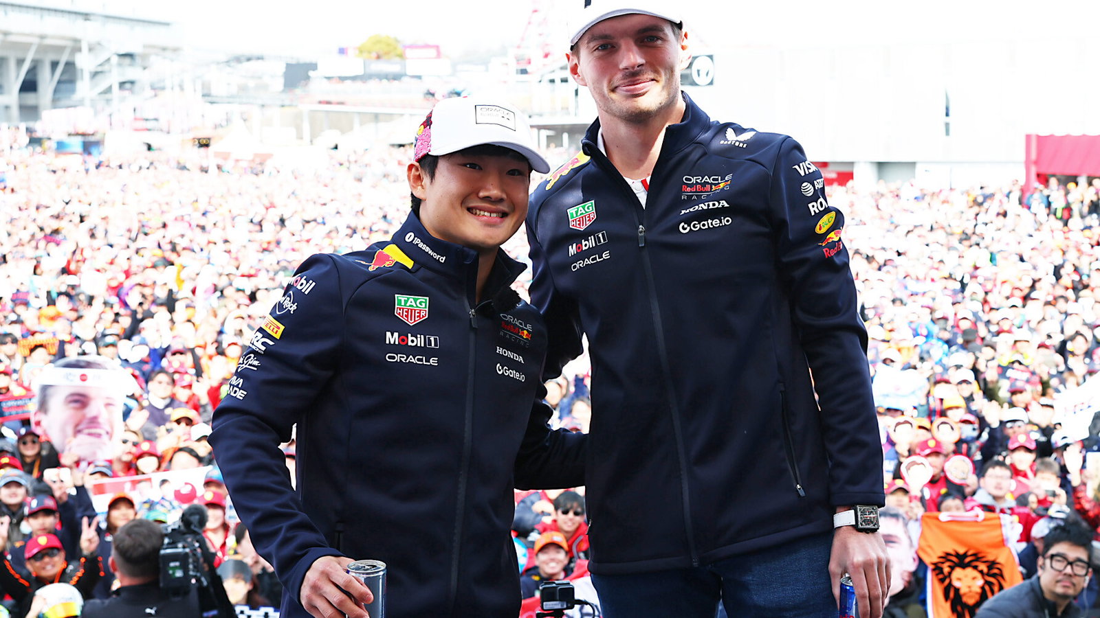 Yuki Tsunoda and Max Verstappen