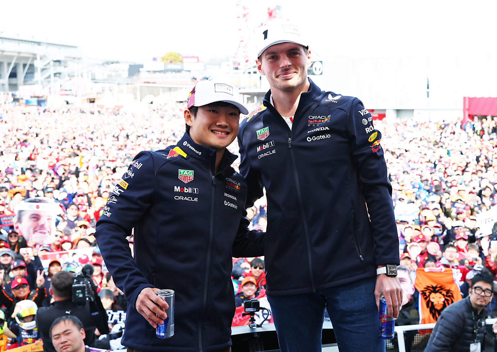 Yuki Tsunoda and Max Verstappen