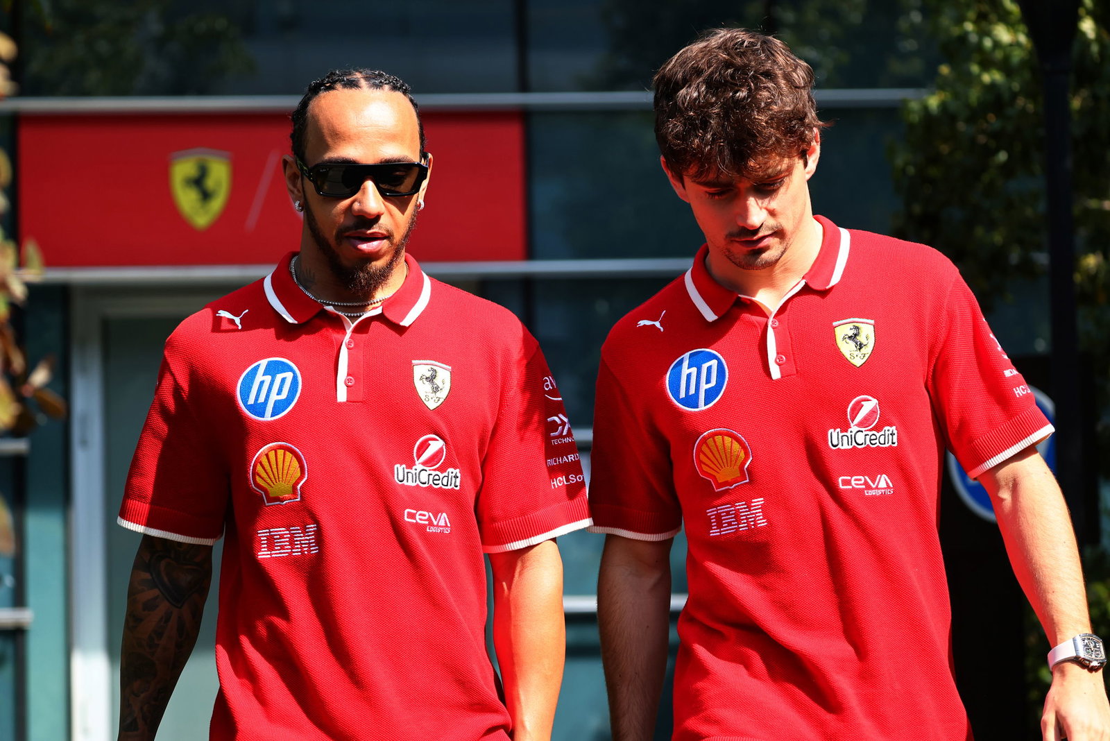 Lewis Hamilton and Charles Leclerc
