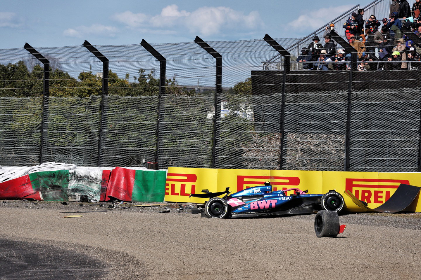 Crashed car of Jack Doohan