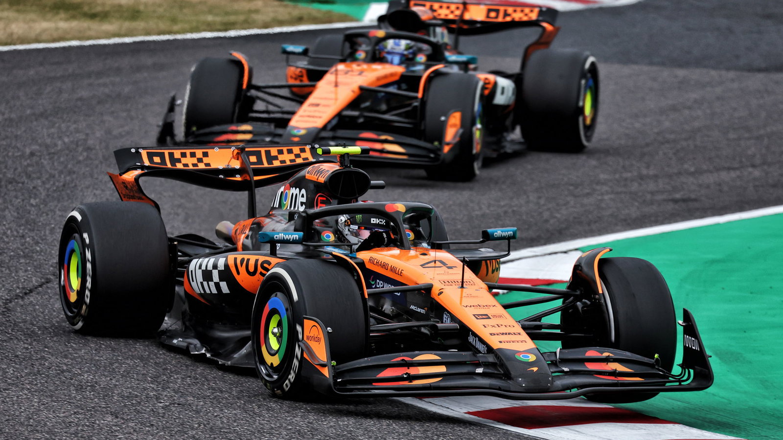Lando Norris and Oscar Piastri took second and third