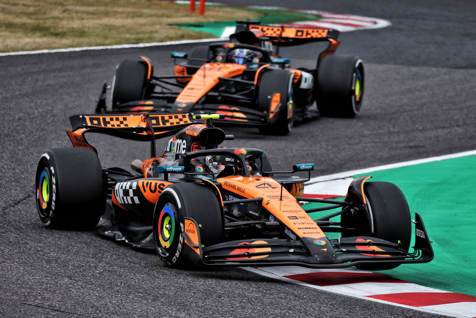 Lando Norris and Oscar Piastri took second and third