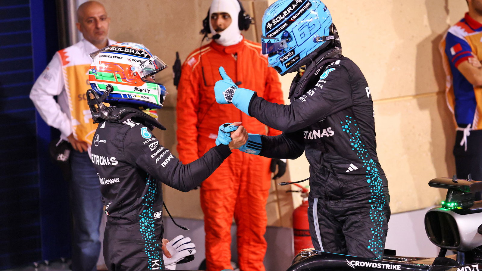 Kimi Antonelli and George Russell