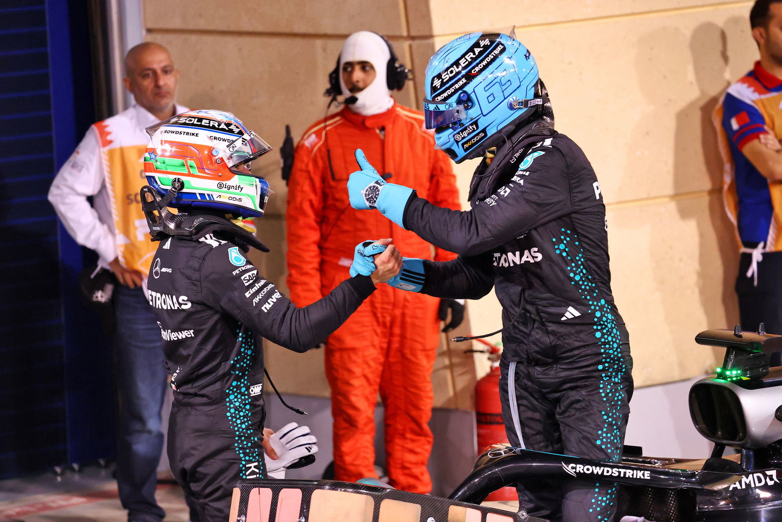 Kimi Antonelli and George Russell