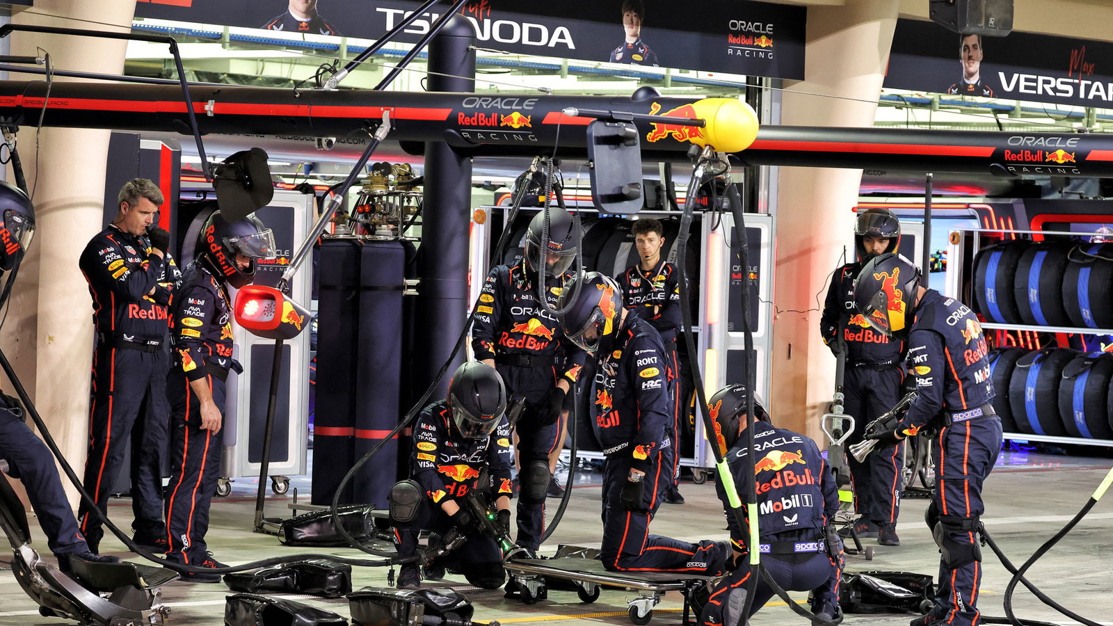 Red Bull suffered pit stop woes with both cars