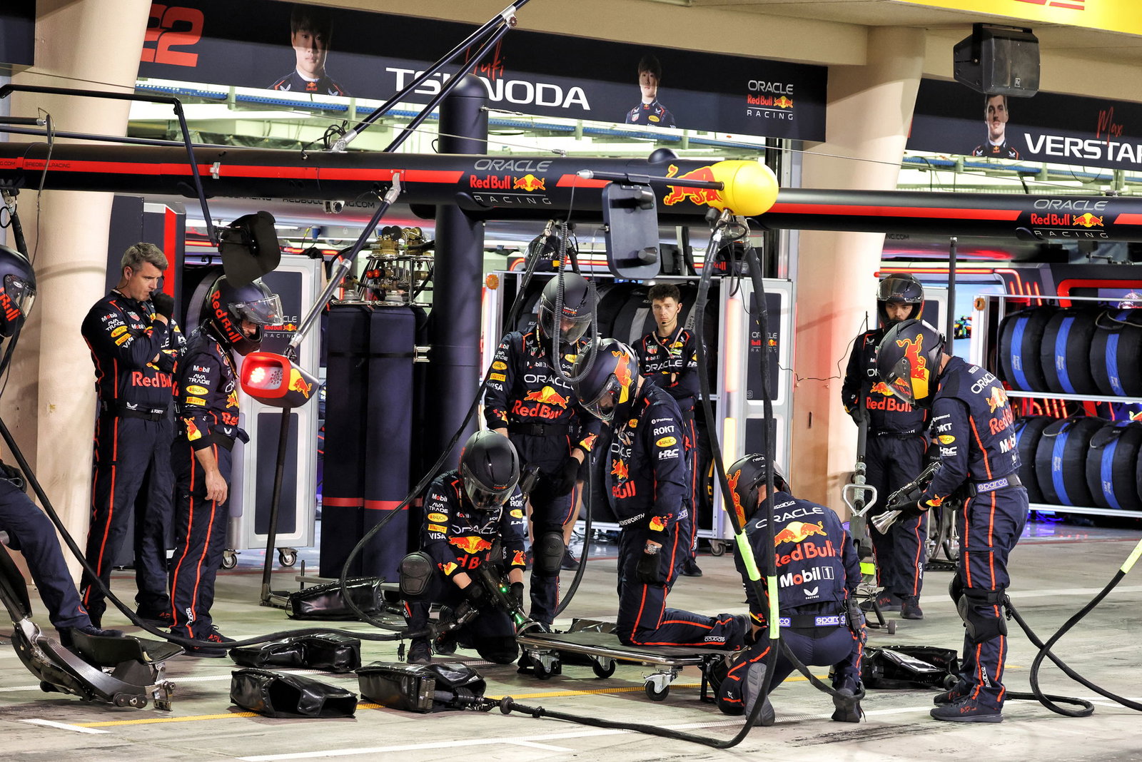 Red Bull suffered pit stop woes with both cars