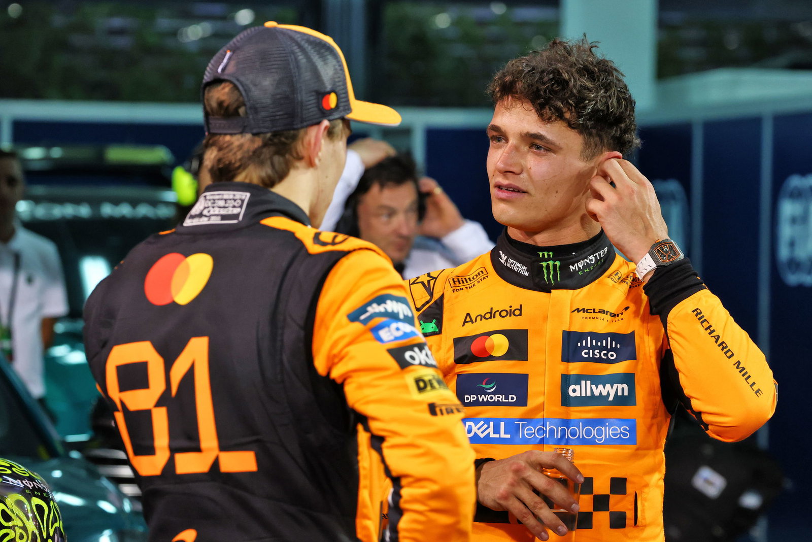 Lando Norris and Oscar Piastri in parc ferme