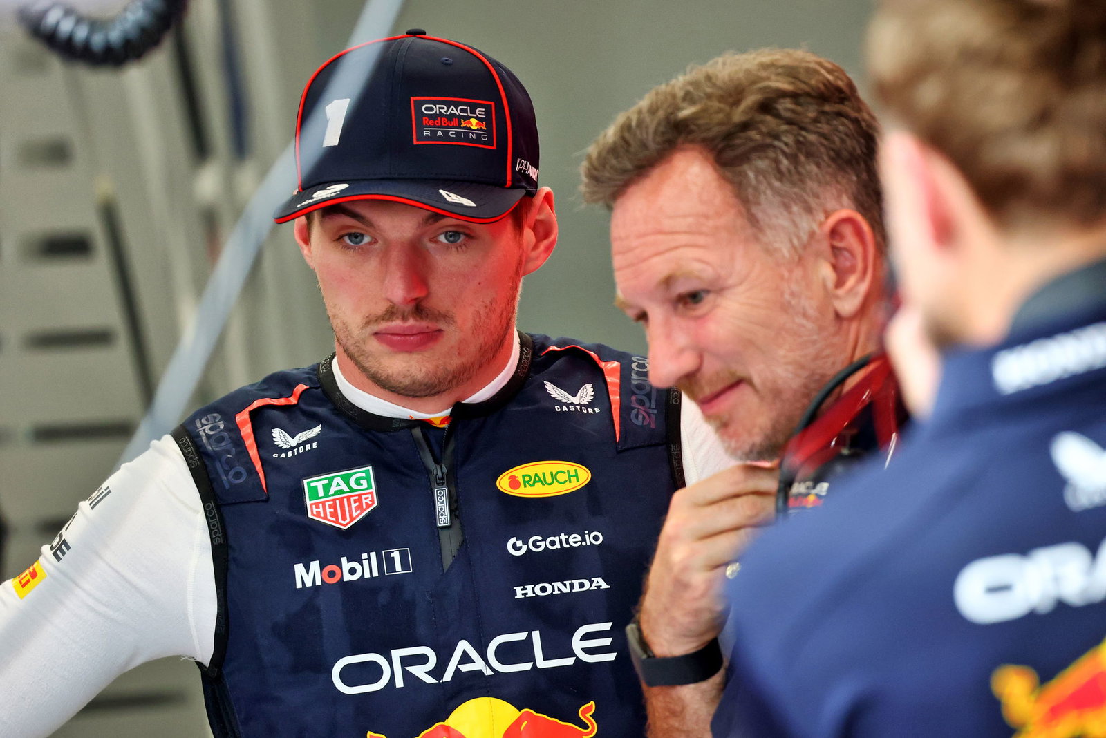 Max Verstappen and Christian Horner 