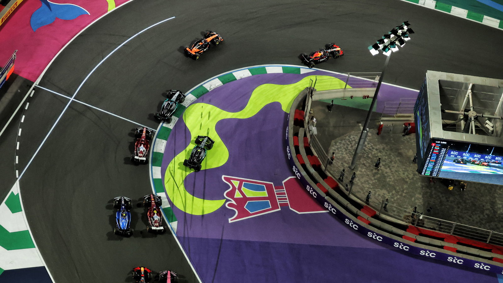 The start of the Saudi Arabian Grand Prix