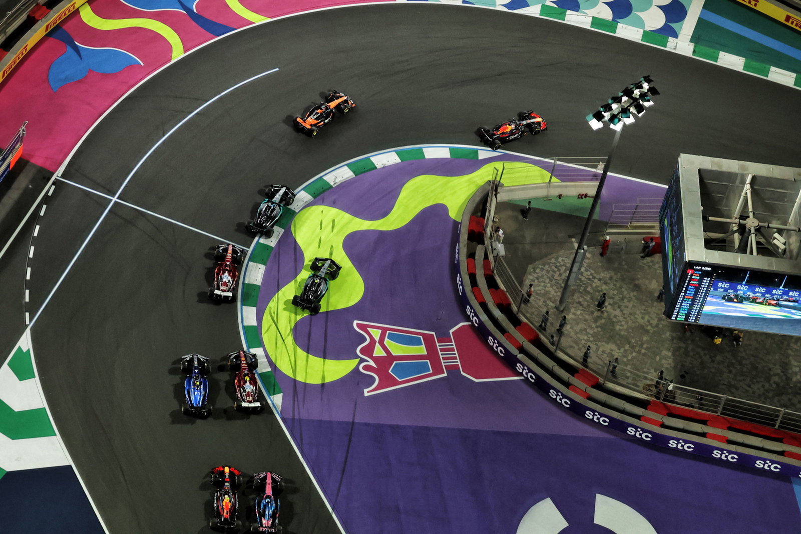 The start of the Saudi Arabian Grand Prix