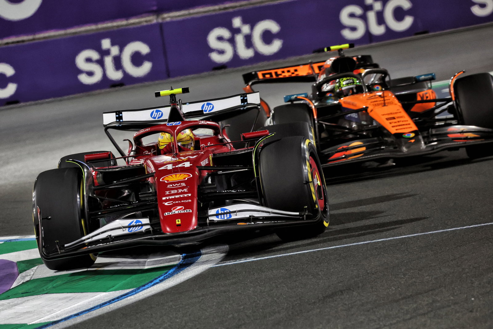 Lewis Hamilton and Lando Norris