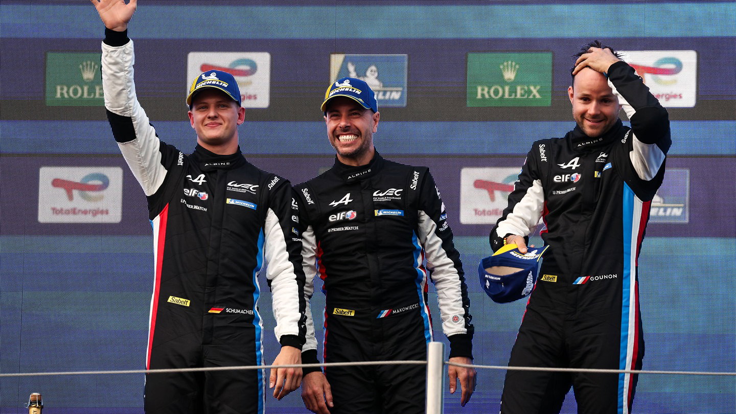 Mick Schumacher, Jules Gounon and Frederic Makowiecki